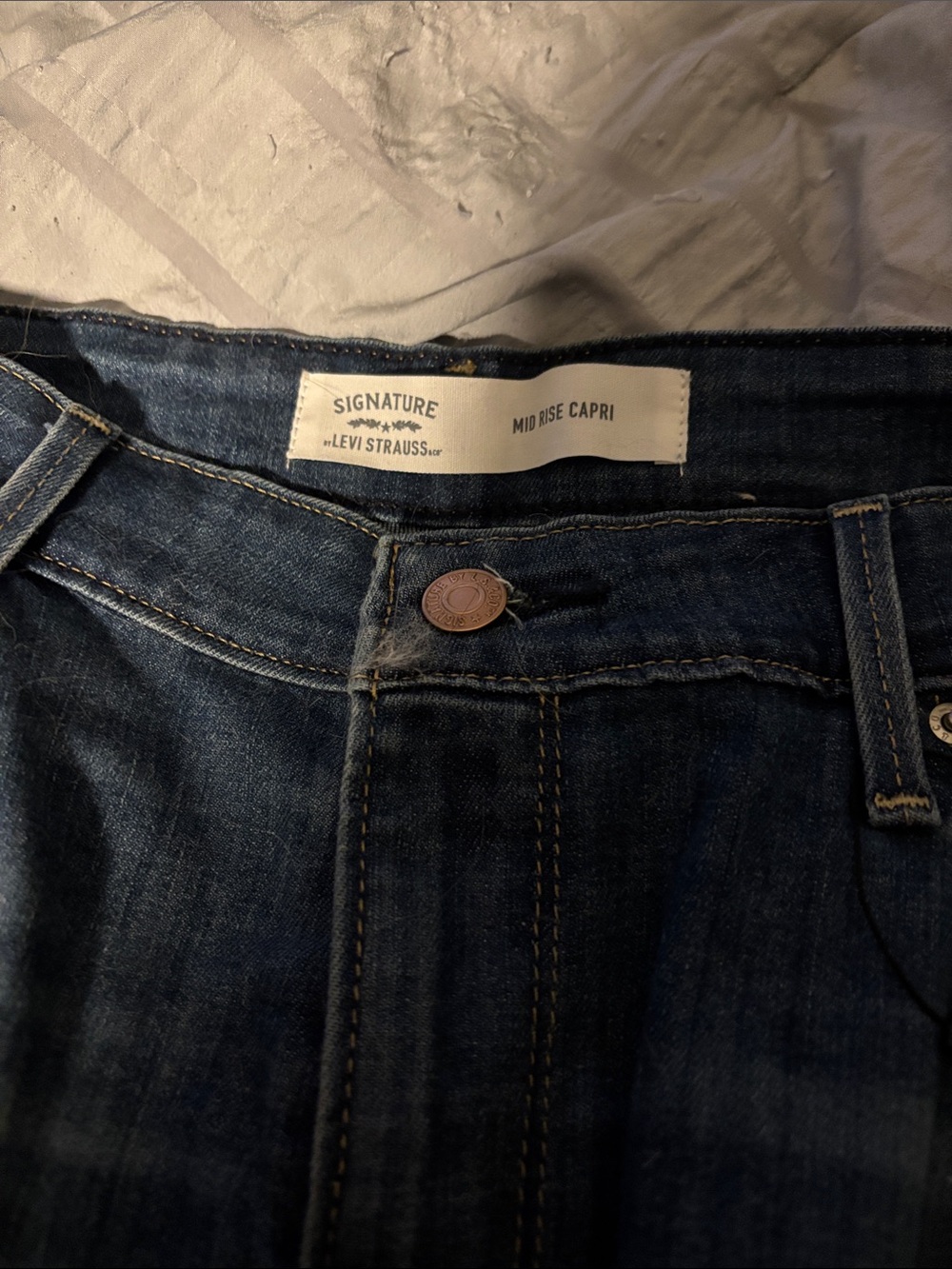 Levi's Dark Blue Mid-Rise Capri Jeans